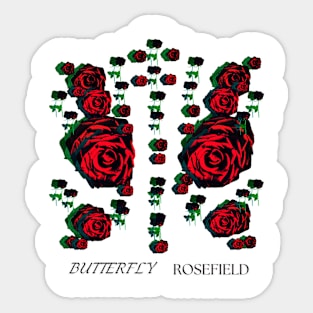 ROSE FIELD, BUTTERFLY Sticker